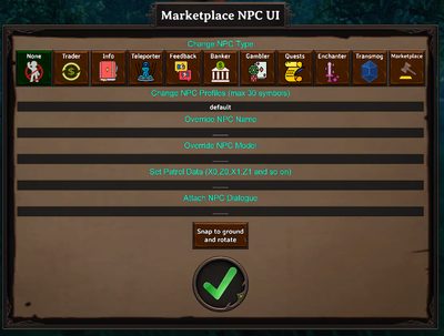 Main NPC settings panel