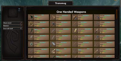 Transmog UI in-game