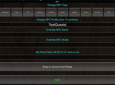 Assigning the profile to the NPC
