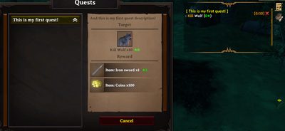 Quest target marker on a wolf