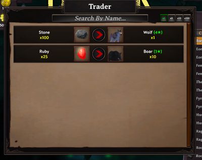 Trading for a tamed pet in-game