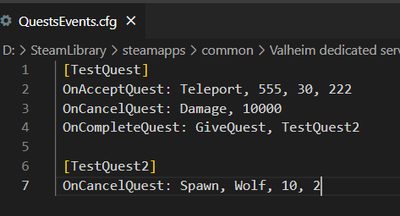 A quest event file, editing directly